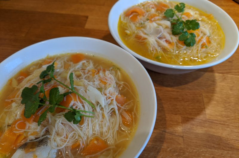 Asian style fish broth with noodles